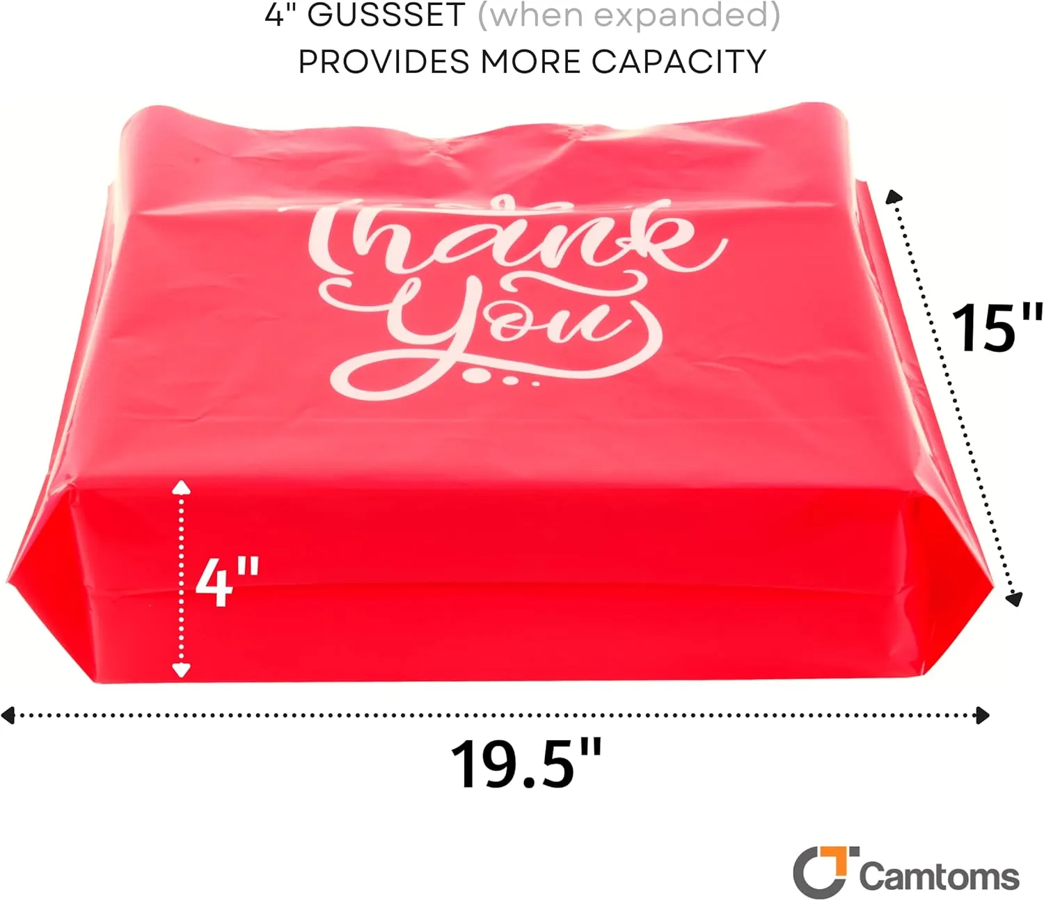 Thank You Bags with Handles | Plastic Shopping Bags for Small Business | Large Plastic Bags with Handles | Retail Bags | Boutique Bags | Plastic Gift Bags | 19x15 60 Pack Pink 3 Mil …