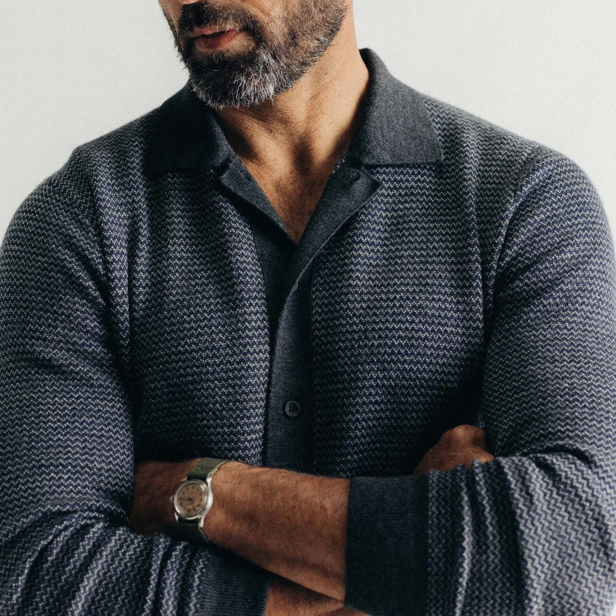 The Nichols Polo in Navy Birdseye