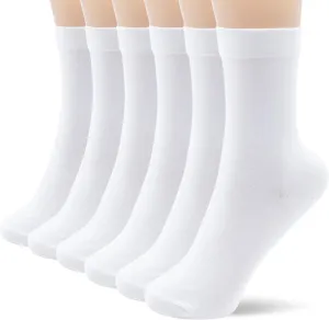 Thin Crew Socks for Women - Dress Socks - Soft Cotton Socks - Crew Socks for Business Trouser Casual 3-6 Pairs