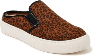 Time & Tru Women's Twin Gore Slip On Comfort Casual Mule Slide (M, Leopard, numeric_7)