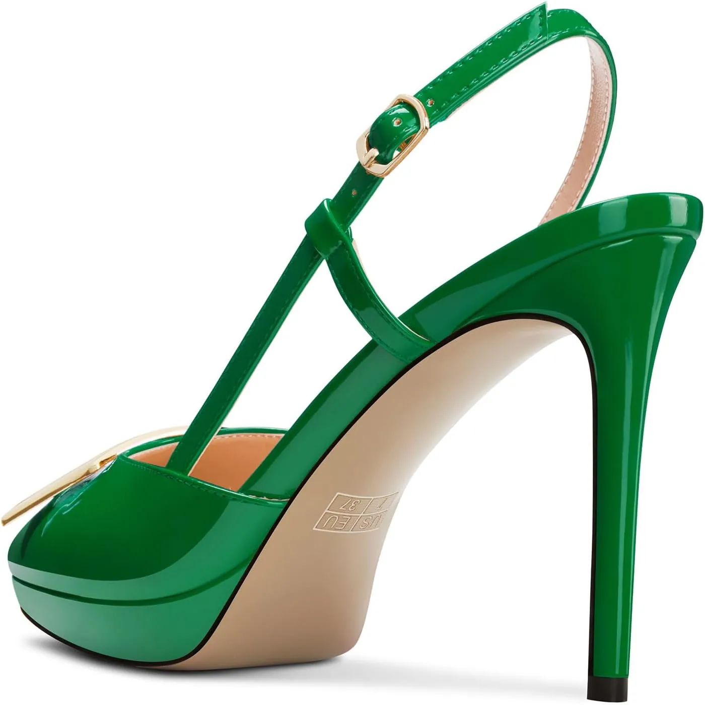 TNYNFBEB Womens Stiletto High Platform Heel Pointed Toe Pumps Slingback Slip-on Buckle Party Basic Classic 3.9 Inches Heels