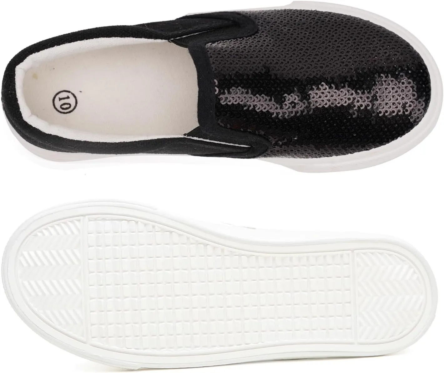 Toandon Toddler Kids Girls Sparkle Slip On Walking Shoes Age 2-10