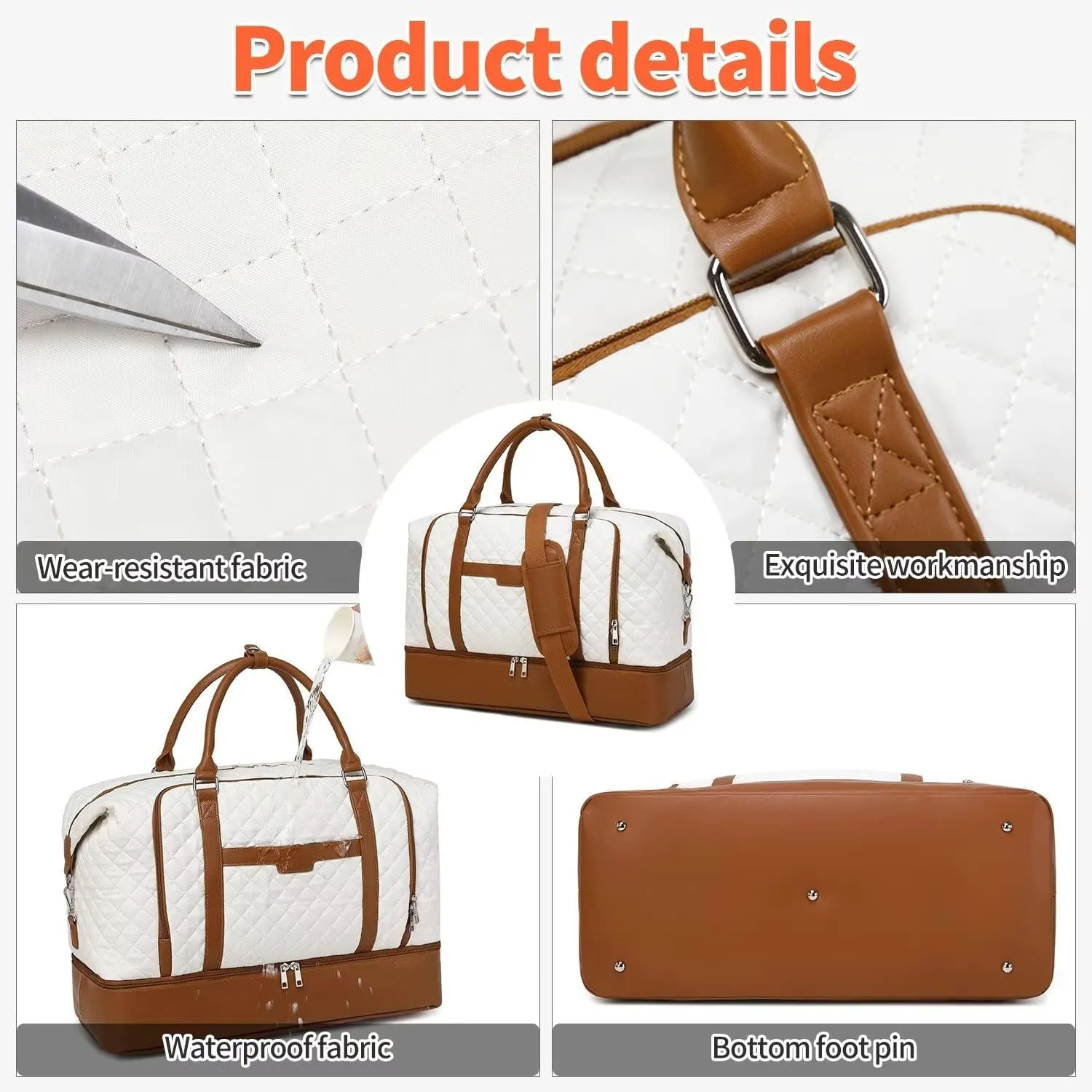 Travel Bag for Women: 21" Large Weekender Bags for Women with Shoe Compartment & Toiletry Bags, 3PCS Overnight Duffel Tote for Carry on Weekend Travel Business Trip Airplane Traveling, Gym