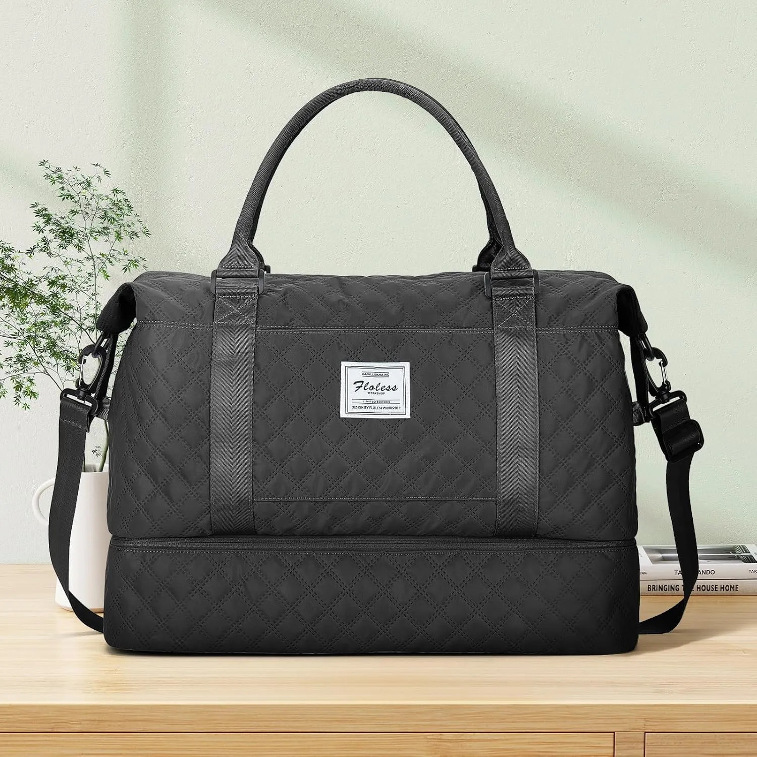 Travel Duffel Bag with Shoes Compartment, Overnight Weekender Bags for Women,Carry on Personal Item Bag