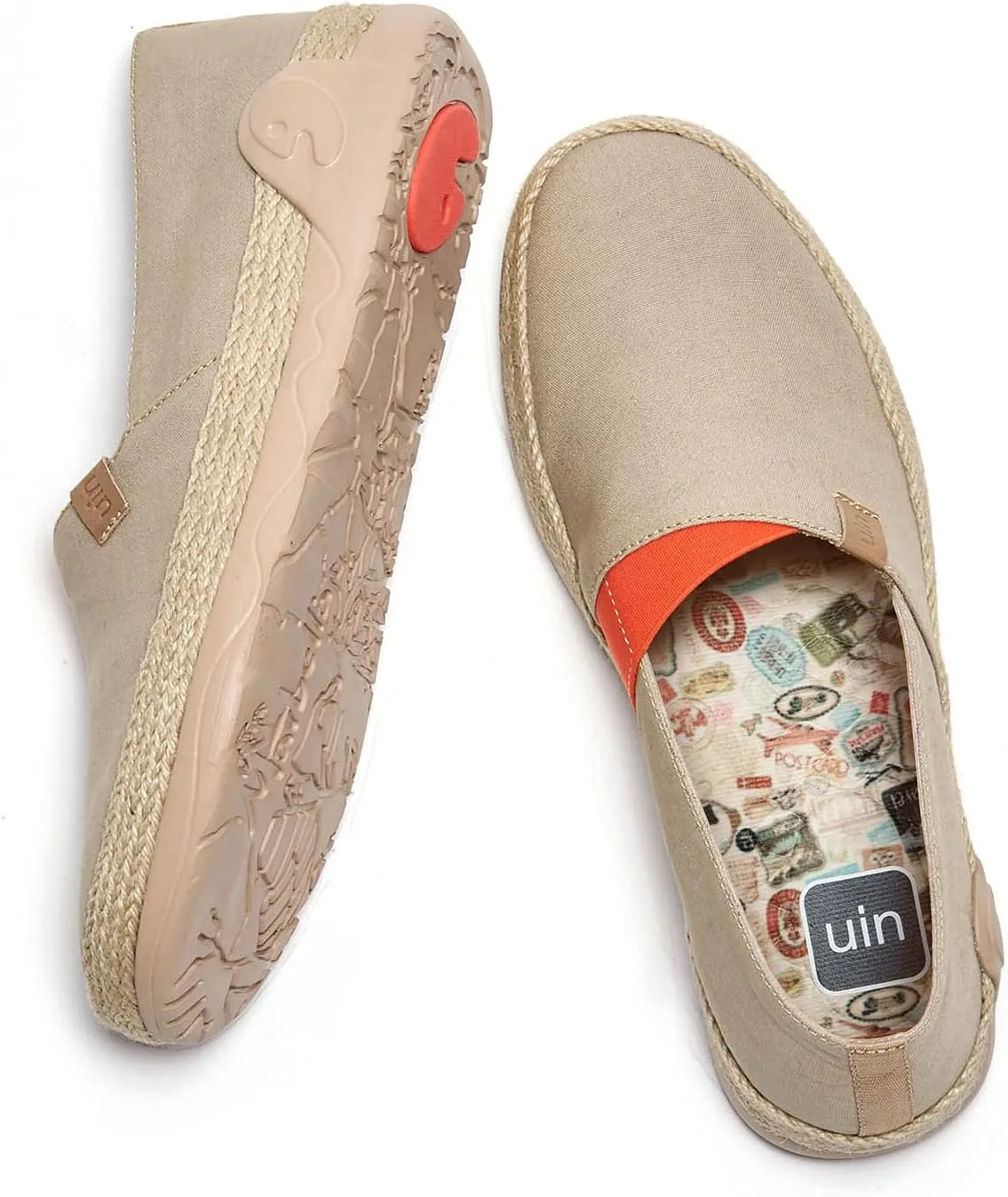 UIN Men's Espadrilles Slip OnsLightweight Walking Casual Loafers Comfortable Art Painted Travel Shoes Marbella Series