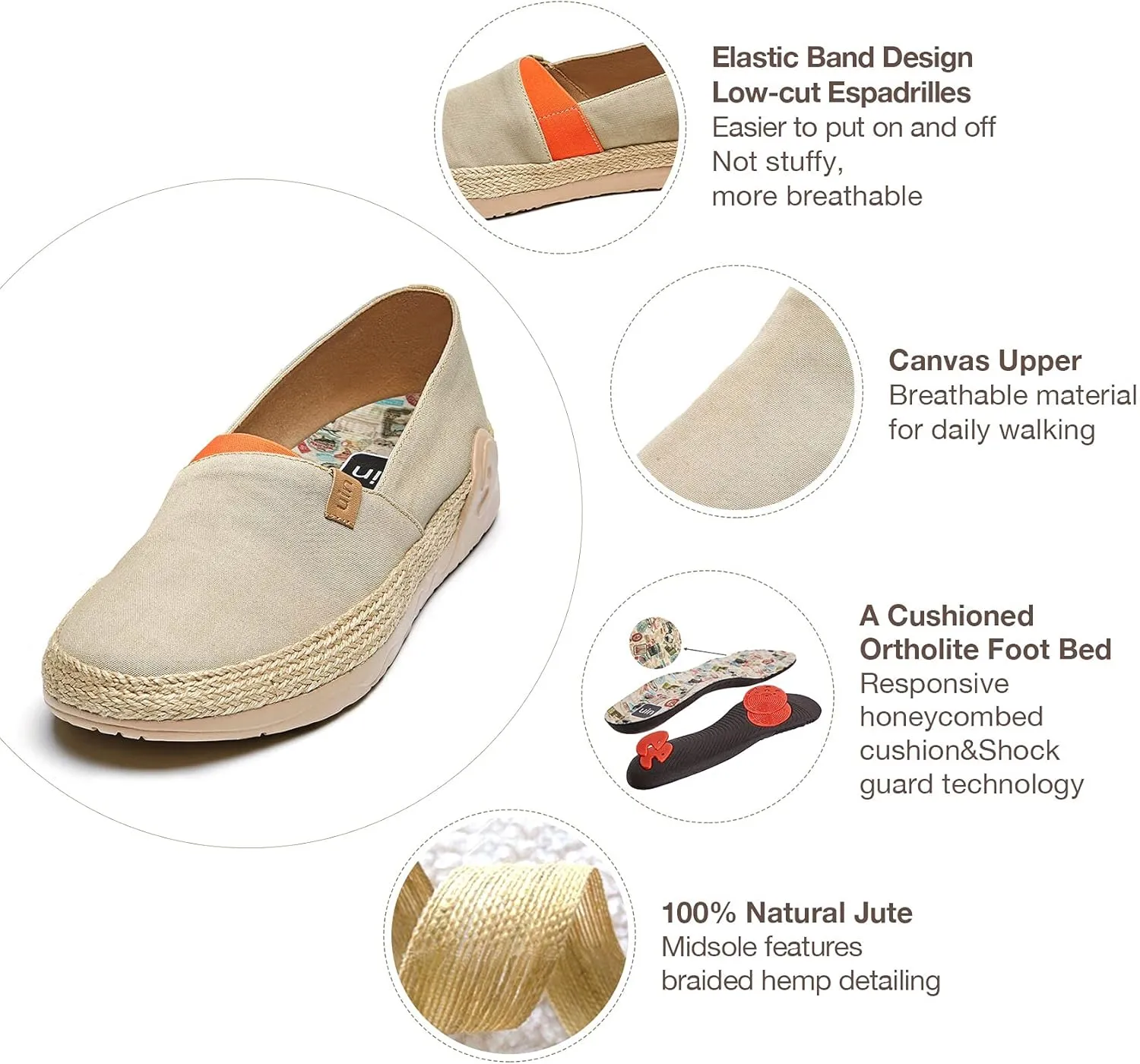 UIN Men's Espadrilles Slip OnsLightweight Walking Casual Loafers Comfortable Art Painted Travel Shoes Marbella Series
