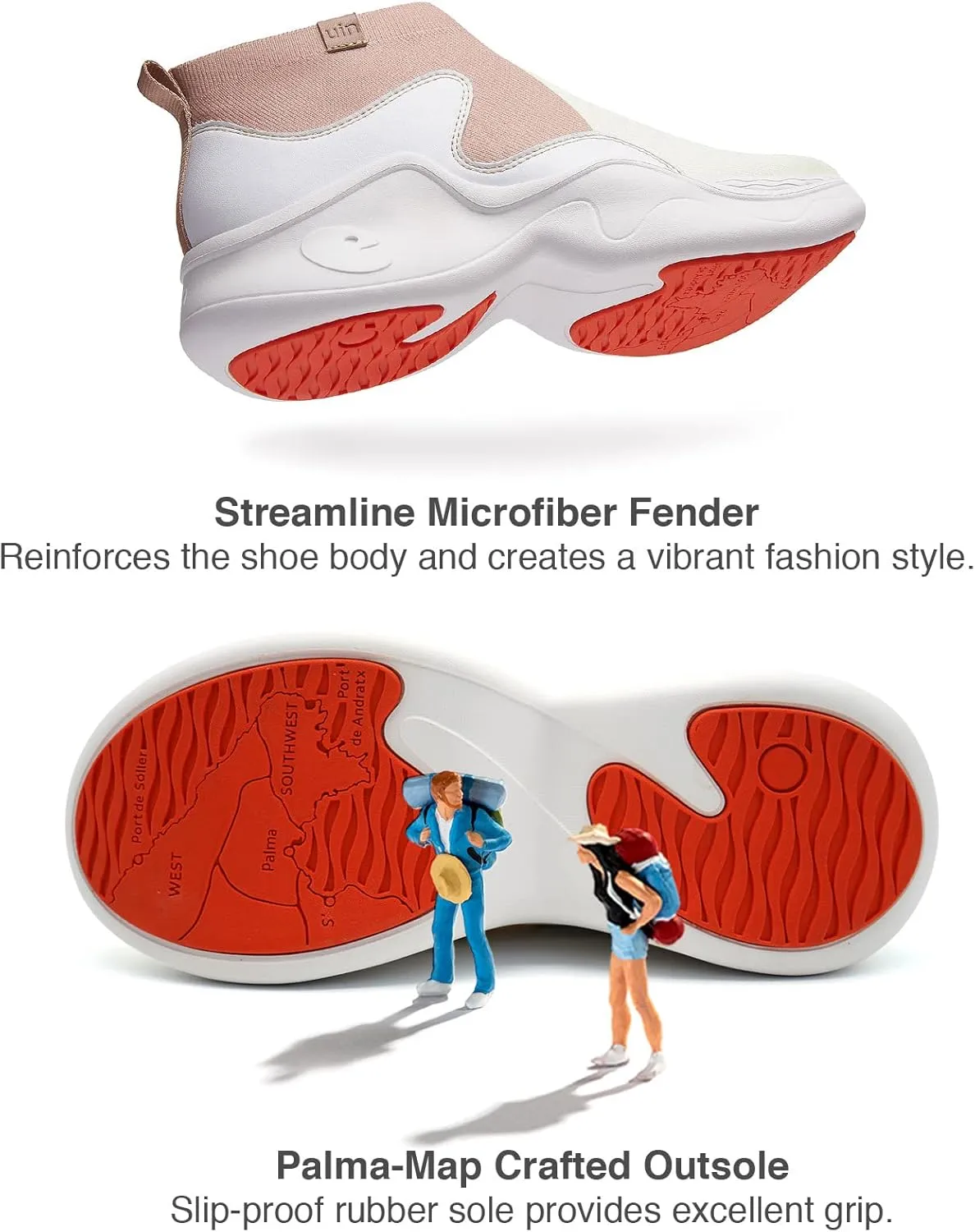 UIN Women's High Top Knitted Chunky Sneakers Casual Lightweight Comfort Dad Shoes Palma Ⅱ