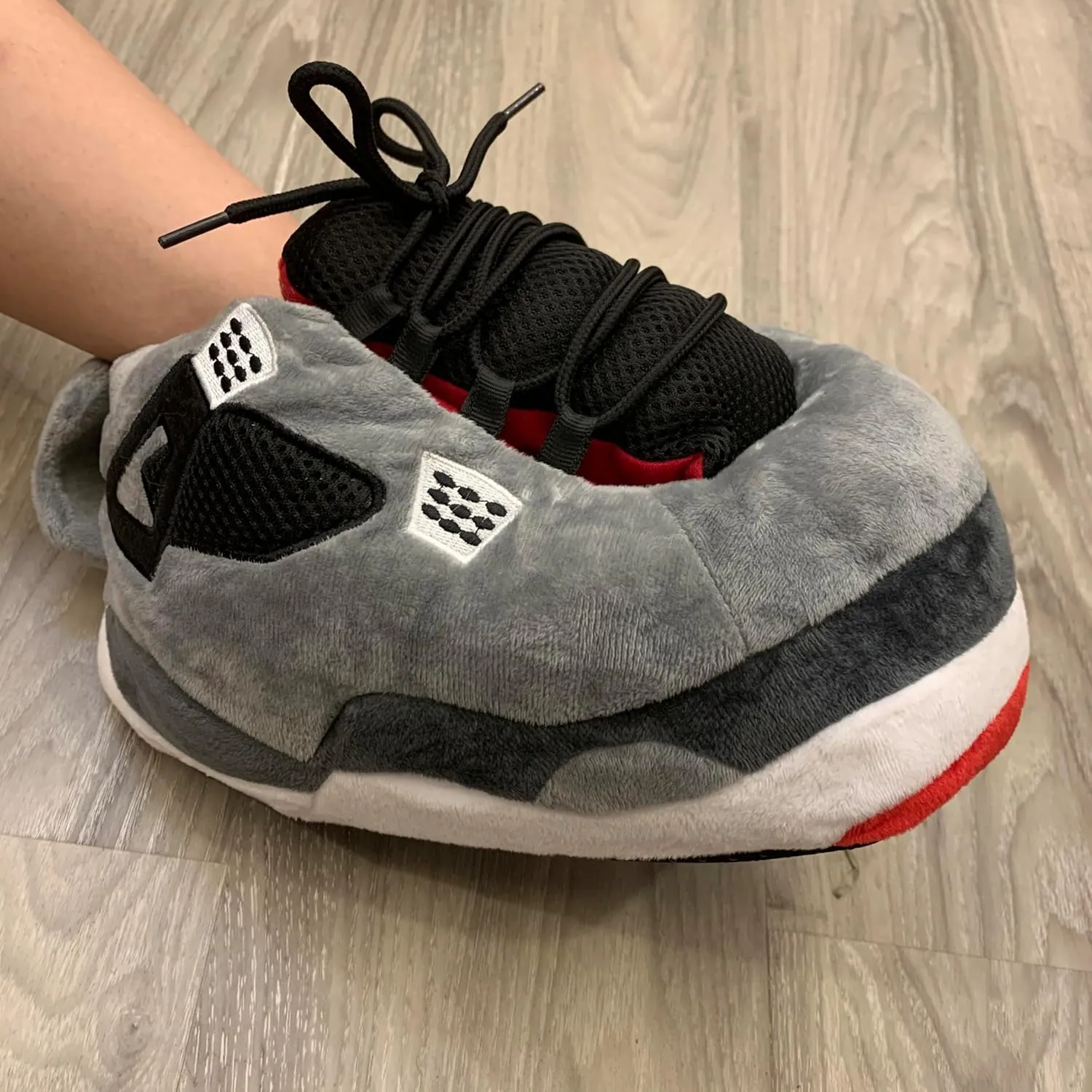 Unisex Cosy Trendy Big Sneaker Slippers Comfy Kicks Non Slip Sole Indoor House Plush Slippers - One Size Fits Most