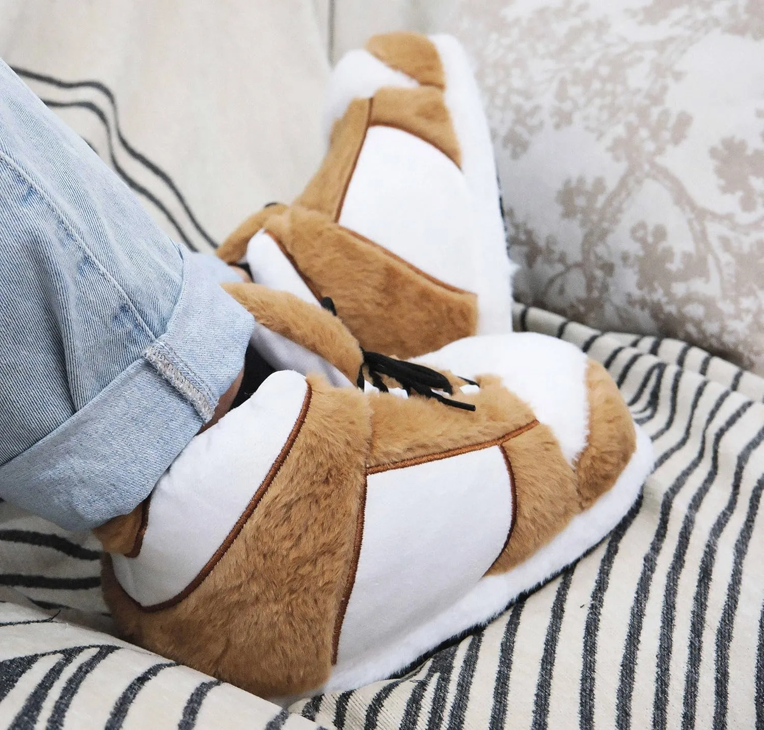 Unisex Warm Cosy Trendy Sneaker Slippers Comfy Kicks Non Slip Sole Indoor House Plush Slippers - One Size Fits Most