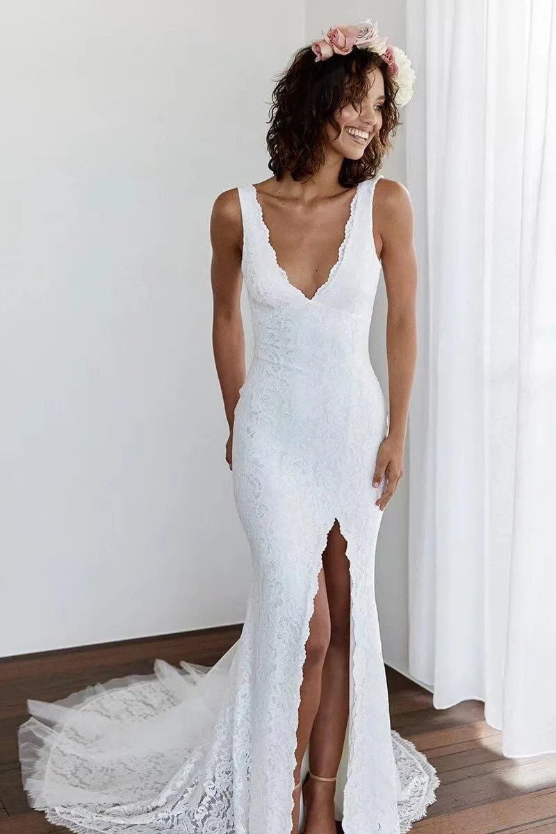 UZN Mermaid Tulle Wedding Dresses with Lace for Bride Women's Long Applique Bridal Dress Bodycon 2025