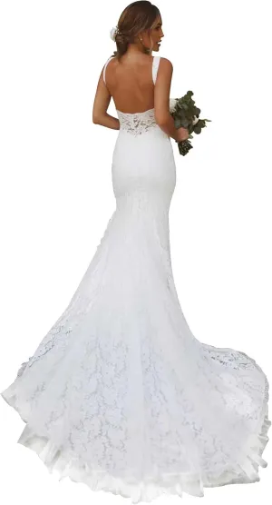 UZN Mermaid Tulle Wedding Dresses with Lace for Bride Women's Long Applique Bridal Dress Bodycon 2025
