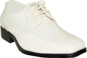 VANGELO Boy Tuxedo Shoe TUX-5K Square Toe for Wedding Formal Events with Wrinkle Free Material Ivory Patent 10K
