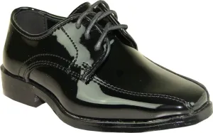 VANGELO Boy Tuxedo Shoe TUX-5K Square Toe for Wrinkle Free Material Black Patent 8K