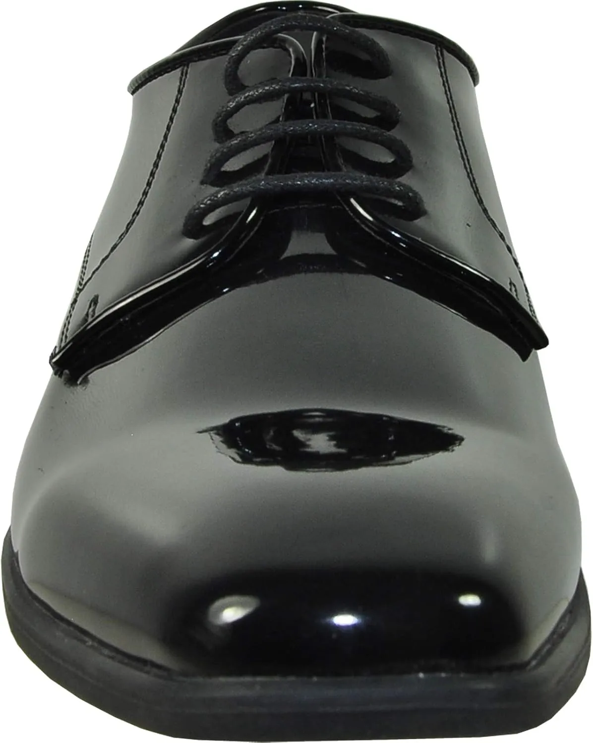 VANGELO Men Dress Shoe Oxford Formal Tuxedo for Prom Wedding - Wide Width Available Black Patent Cognac
