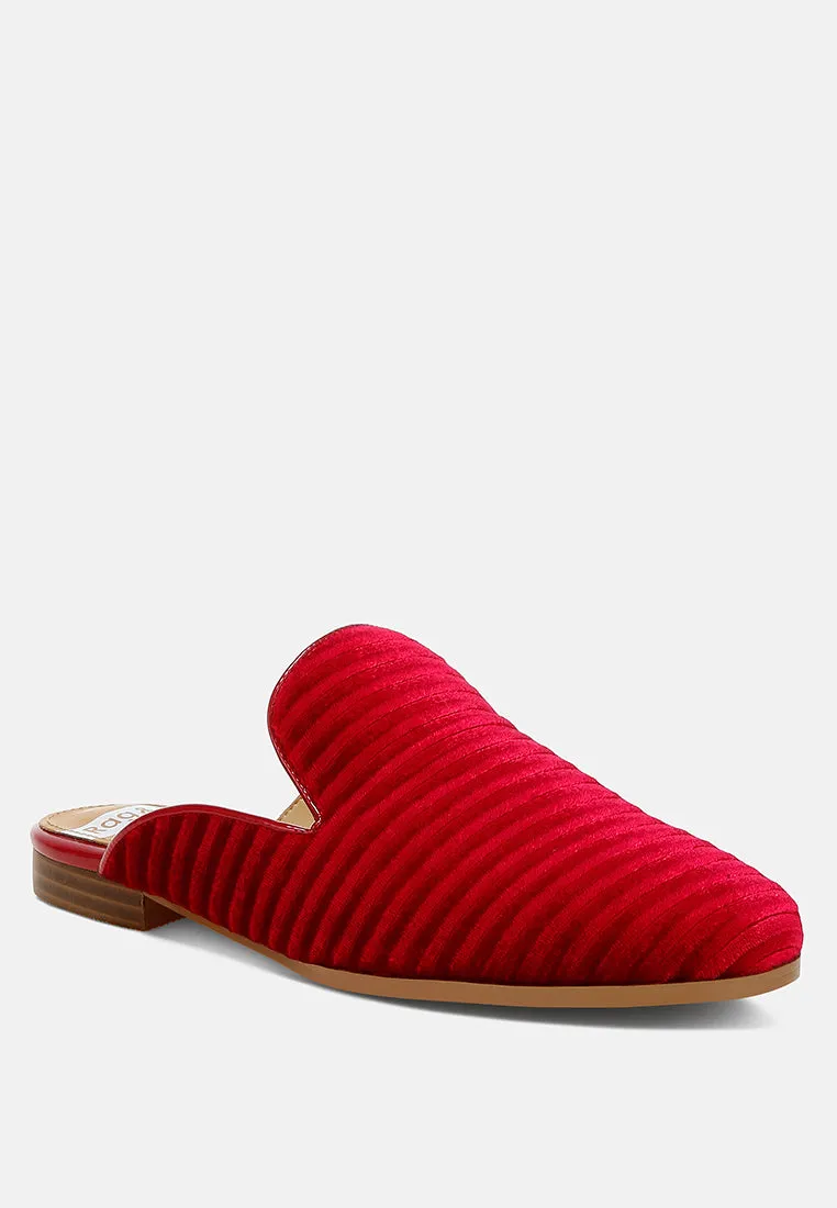 Velvet Textured Slip On Mules By RUW
