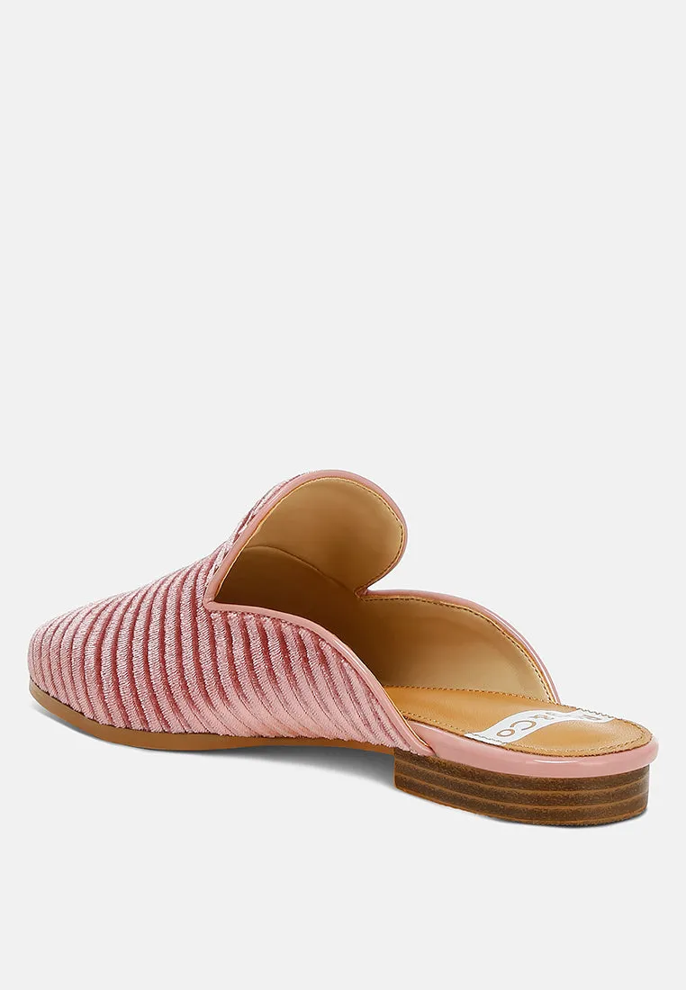 Velvet Textured Slip On Mules By RUW