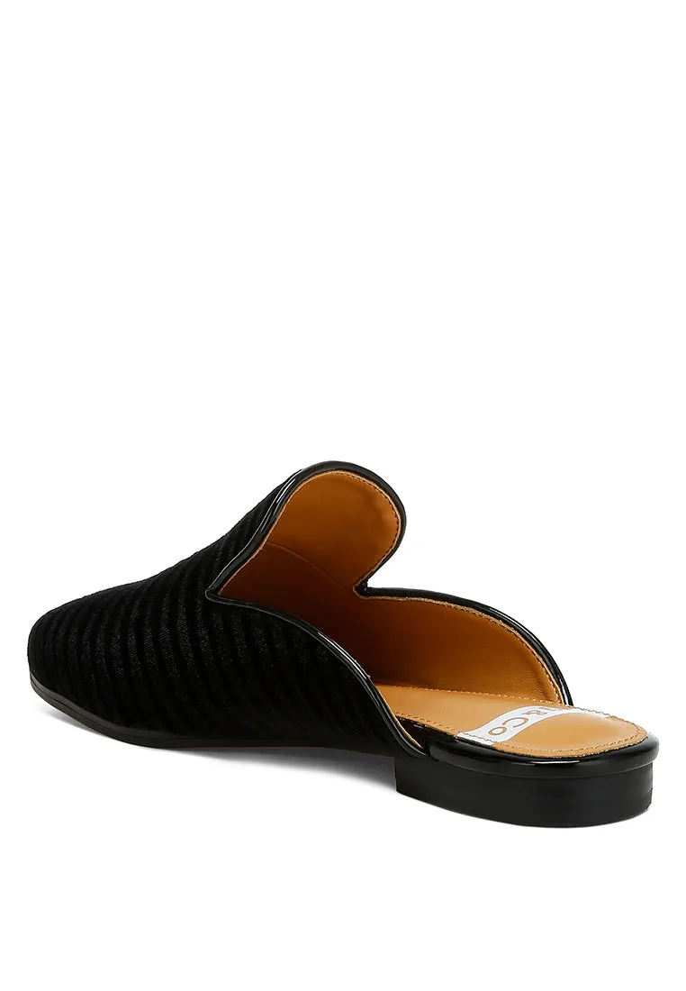 Velvet Textured Slip On Mules By RUW