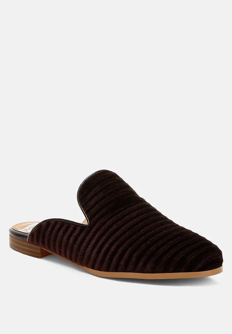Velvet Textured Slip On Mules By RUW