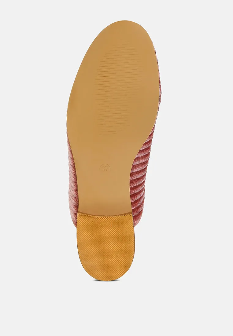Velvet Textured Slip On Mules By RUW