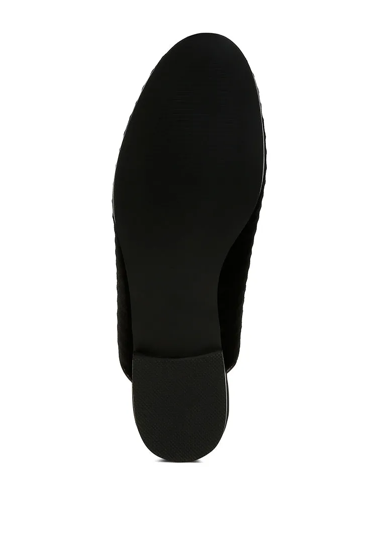 Velvet Textured Slip On Mules By RUW