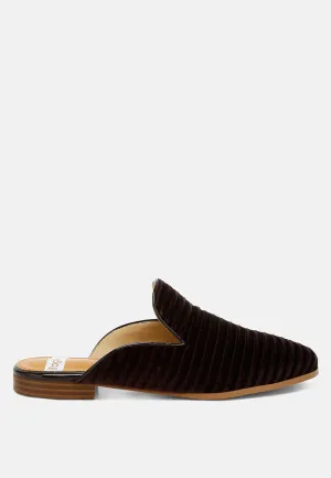 Velvet Textured Slip On Mules By RUW