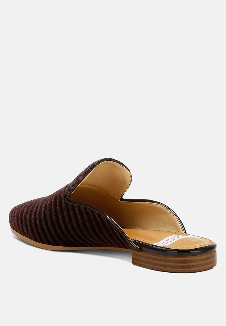 Velvet Textured Slip On Mules By RUW