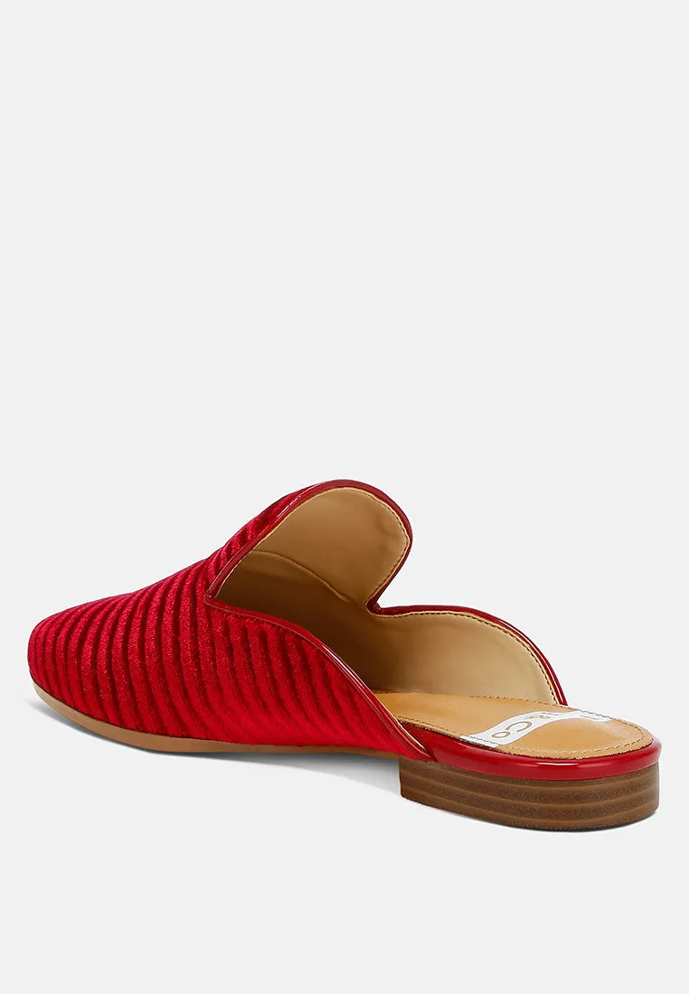 Velvet Textured Slip On Mules By RUW