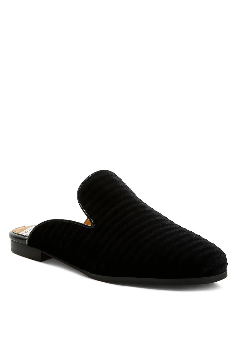 Velvet Textured Slip On Mules By RUW