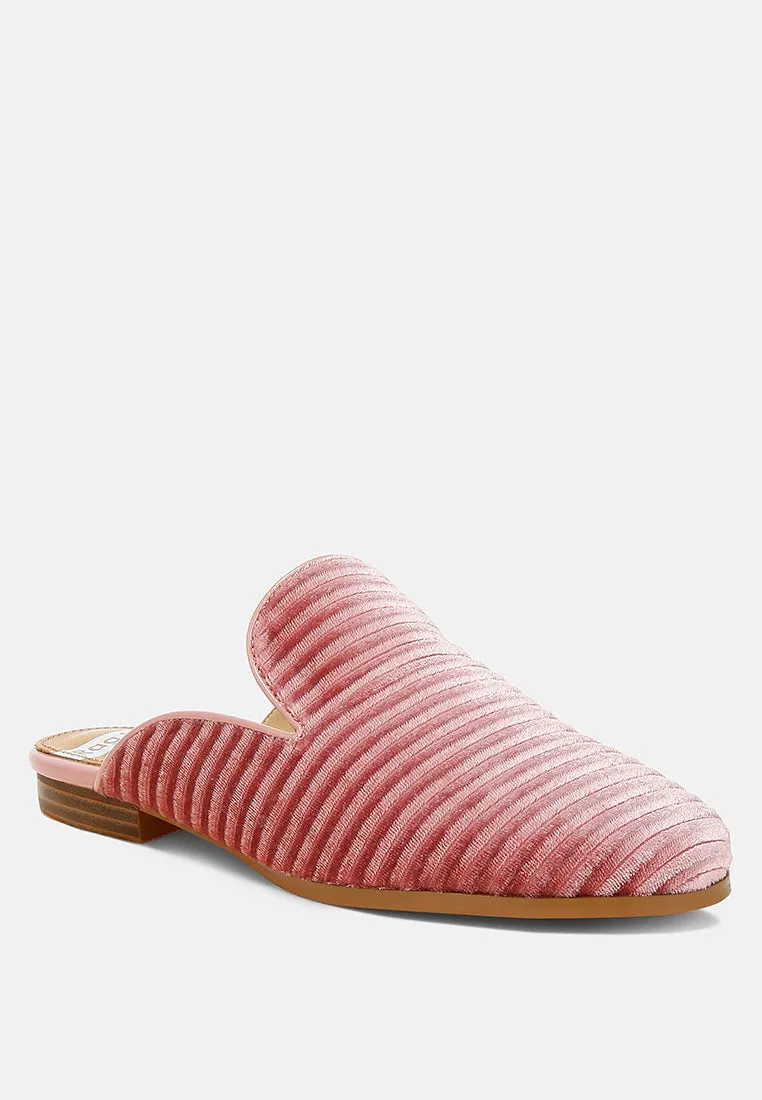Velvet Textured Slip On Mules By RUW