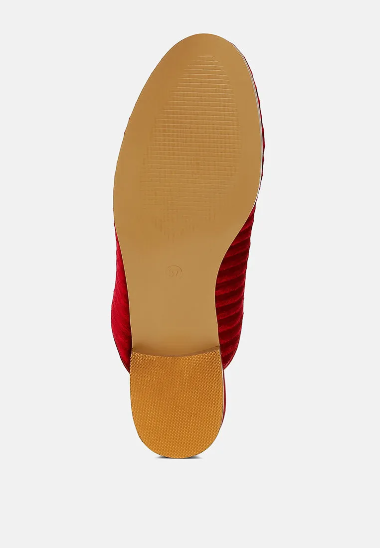 Velvet Textured Slip On Mules By RUW