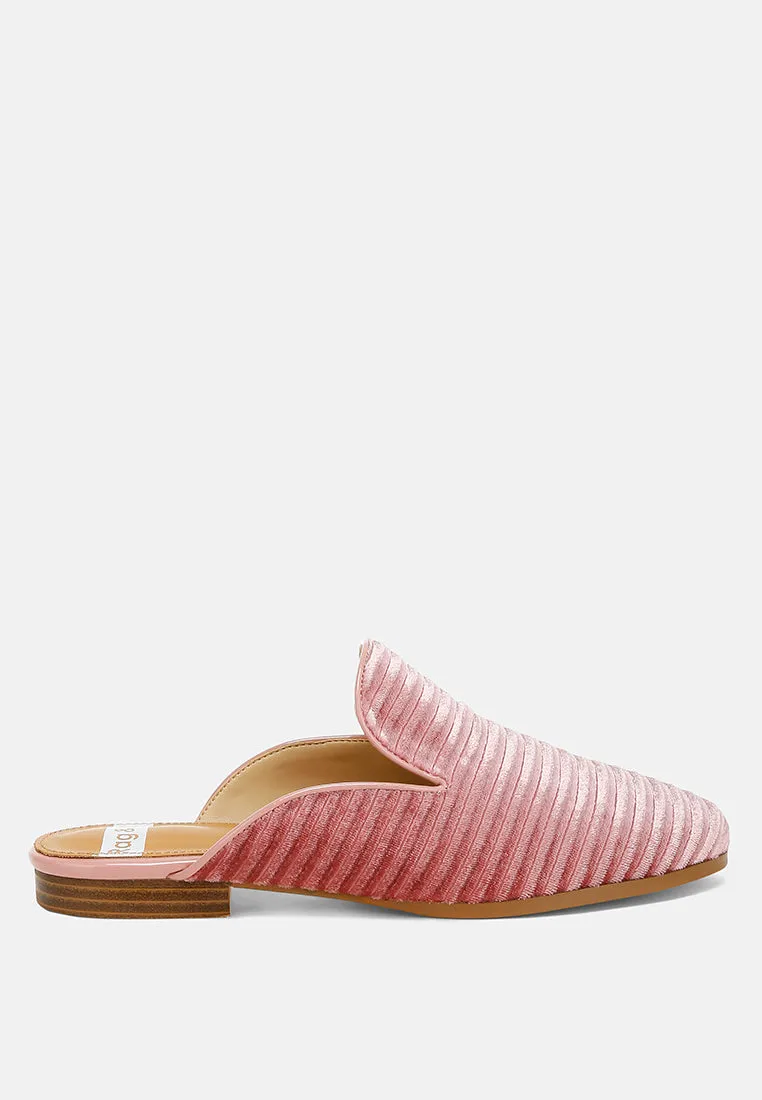 Velvet Textured Slip On Mules By RUW