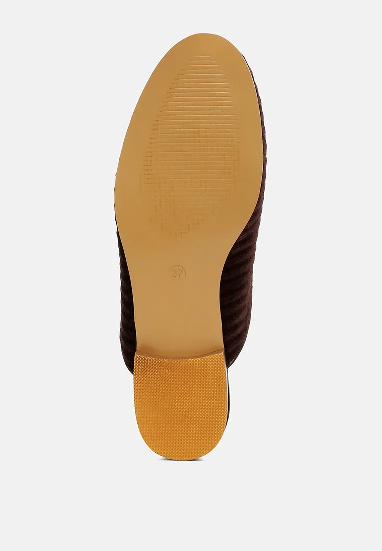 Velvet Textured Slip On Mules By RUW