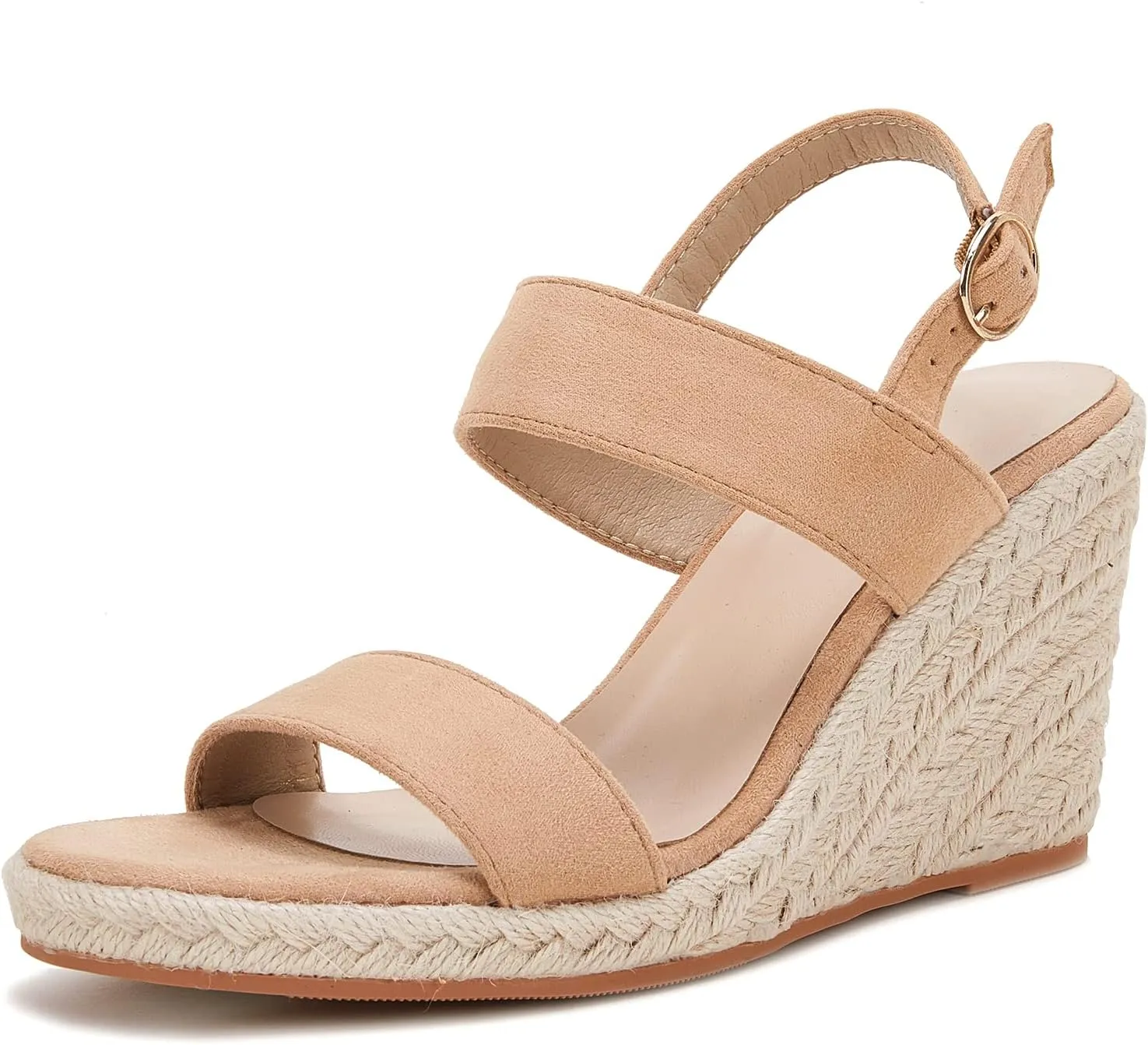 VETASTE Womens Espadrille Wedge Sandals Heels Open Toe Platform High Heeled Ankle Strap Buckle Dress Wedges Shoes