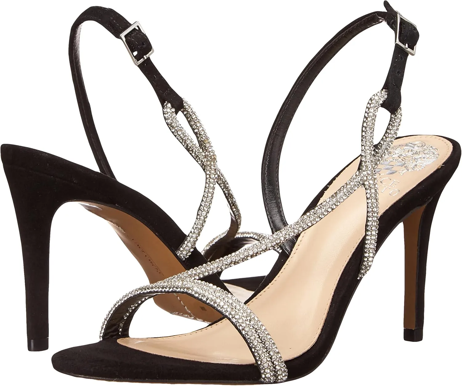 Vince Camuto Women's Luanna Crystal Strap High Heel Sandal Heeled