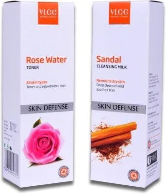 VLCC Rose Water Toner & Sandal Cleansing Milk(Set of 2)
