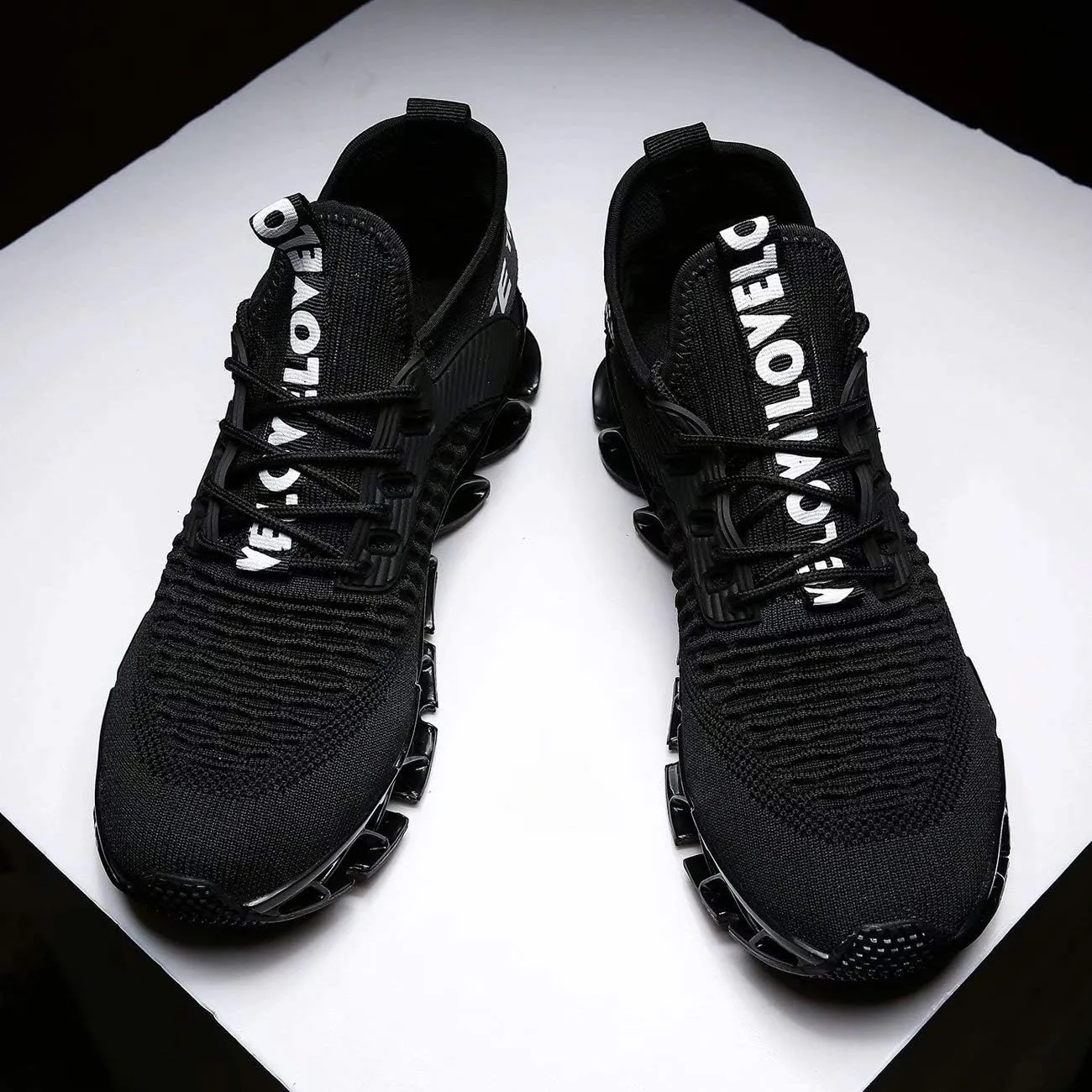 Vooncosir Men's Fashion Sneakers Breathable Mesh Running Shoes Blade Non Slip Soft Sole Casual Athletic Walking Shoes
