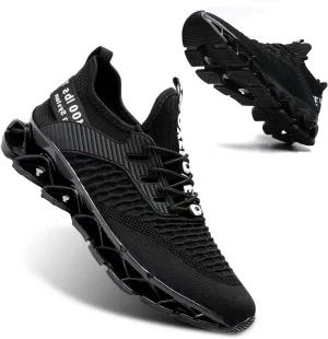 Vooncosir Men's Fashion Sneakers Breathable Mesh Running Shoes Blade Non Slip Soft Sole Casual Athletic Walking Shoes