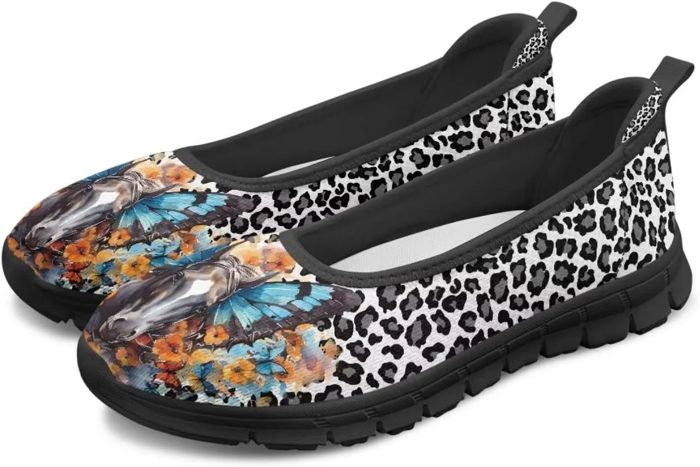 Walking Loafers Sneakers Horse Flats Womens Low Cut Shoes Casual Workout Office Comfort Low Cut Shoe Lightweight Mesh Athletic Sneaker