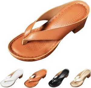 Wedges for Women 2025, Chunky Heel Sandals Slip on Open Toe Square Toe Comfortable Chunky Heeled Sandals Mules for Women for Long Walk Casual Shoes Dressy