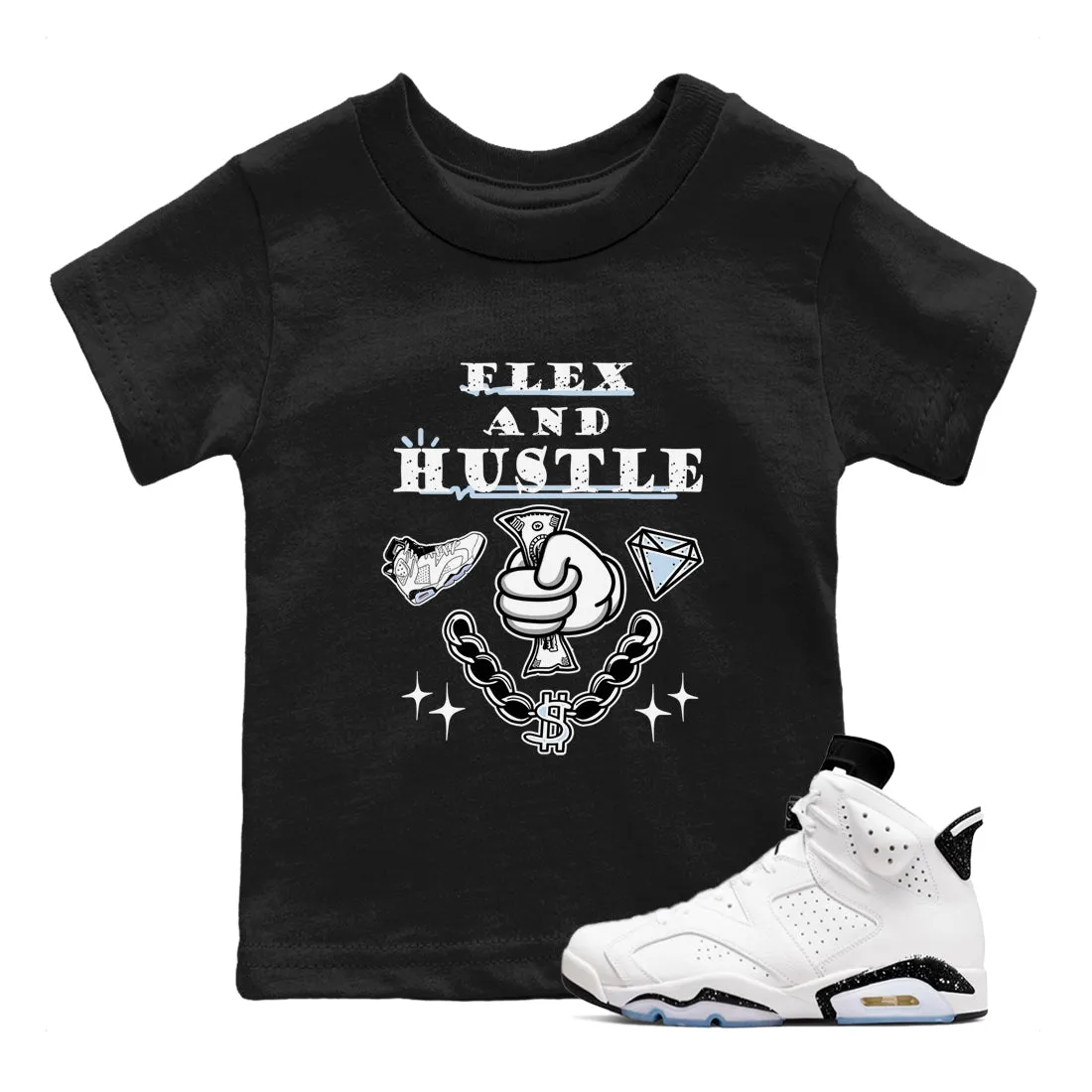 White Sneaker Flex Jordan Kids - And SNRT Black Air 6 Versatile Tees Hustle On-demand shipping