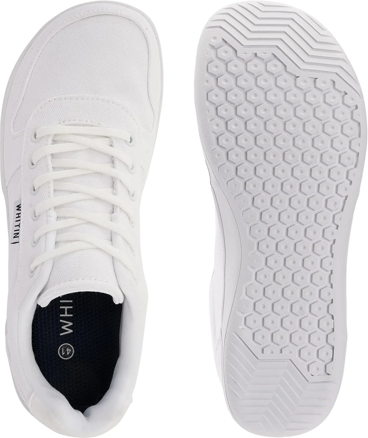 WHITIN Men's Wide Barefoot Shoes | Canvas Minimalist Sneakers | Zero Drop Sole