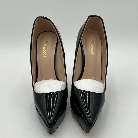 Wo wagas Black Classic Platform High Heel Pointed Toe Pumps Business Prom Daily