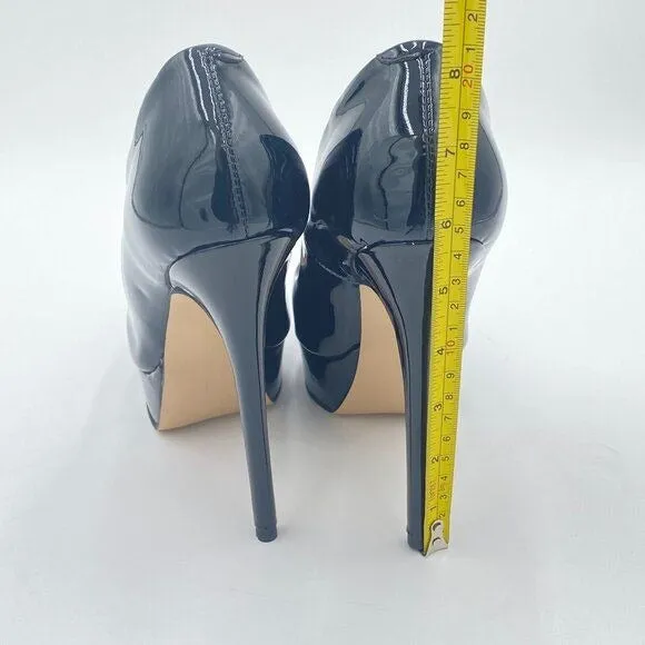 Wo Wagas Black Classic Pumps Platform High Heel Pointed Toe Slip On Shoe