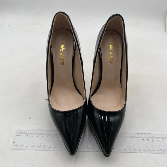 Wo Wagas Womens Black Classic Pump Platform High Stiletto Heels Pointed toe Shoe