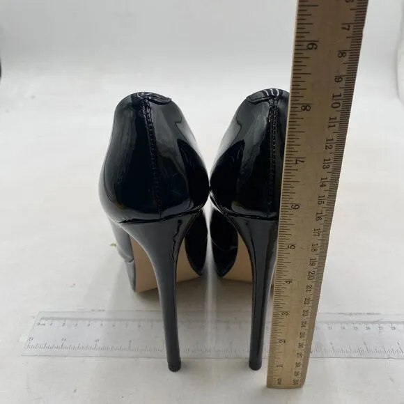 Wo Wagas Womens Black Classic Pump Platform High Stiletto Heels Pointed toe Shoe