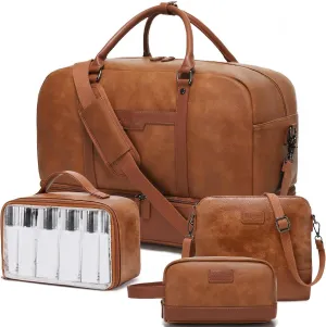 Wogarl Weekender Bag for Women Men Large Overnight Bag Travel Duffel Bag with Shoe Compartment Toiletry Satchel Bag Carry On Bag Fit 21" Laptop