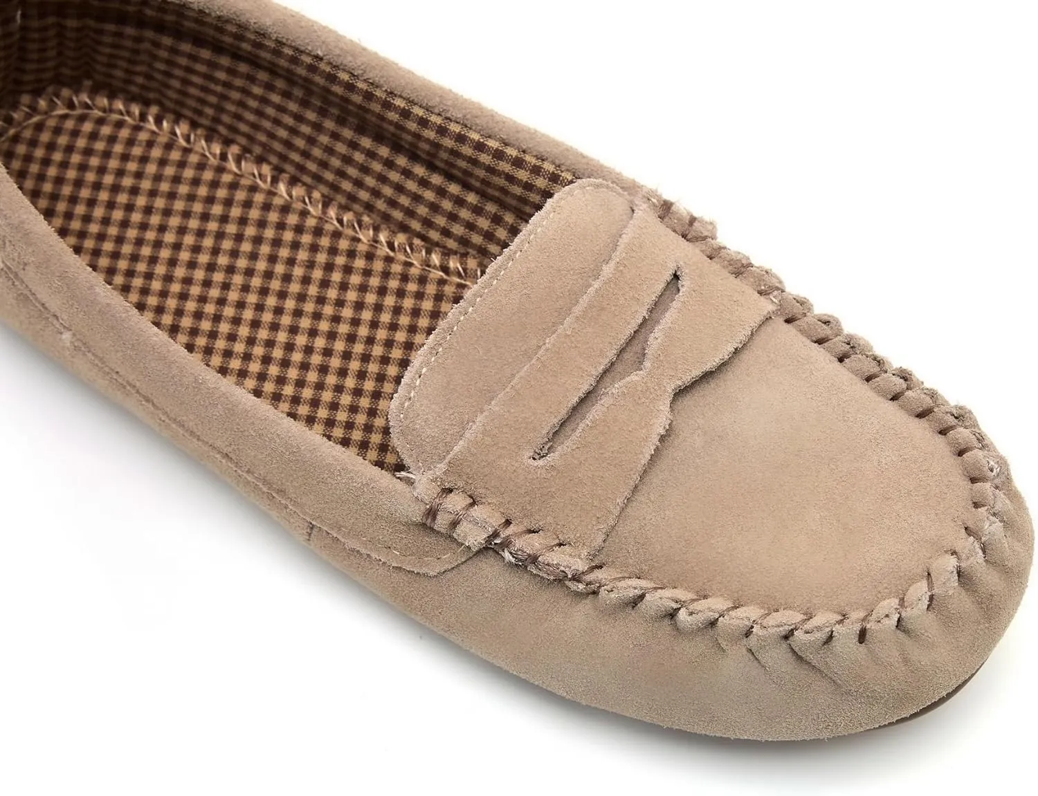 Women Flats Indoor & Outdoor Slippers Confort Slippers for Women Memory Foam Shoes Business Casual Moccassins Penny Loafer Slip On Flats Moc (Grey/Brown, Classic/Fur, US 6-10)