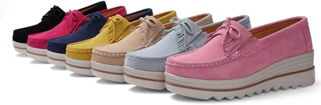 Women's Artificial Leather Casual Comfortable Soft Loafer Retro Ladies Comfort Slip-On Fashion Boat Shoes Classic Flat Block for Running Travel Work Street Wedding Party Night Club