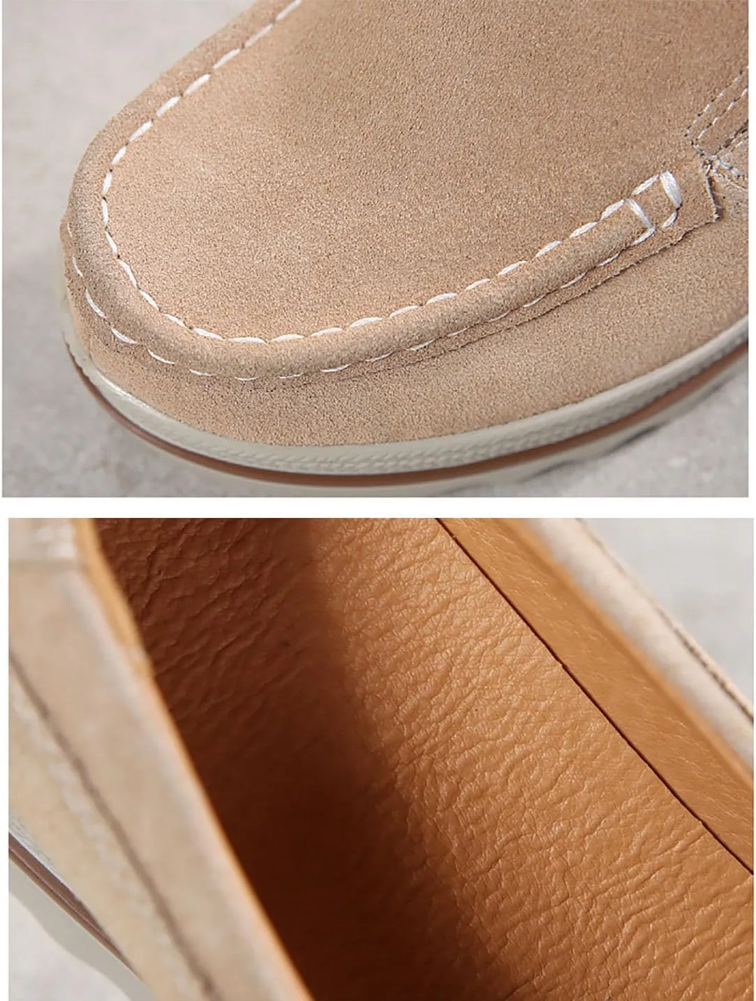 Women's Artificial Leather Casual Comfortable Soft Loafer Retro Ladies Comfort Slip-On Fashion Boat Shoes Classic Flat Block for Running Travel Work Street Wedding Party Night Club