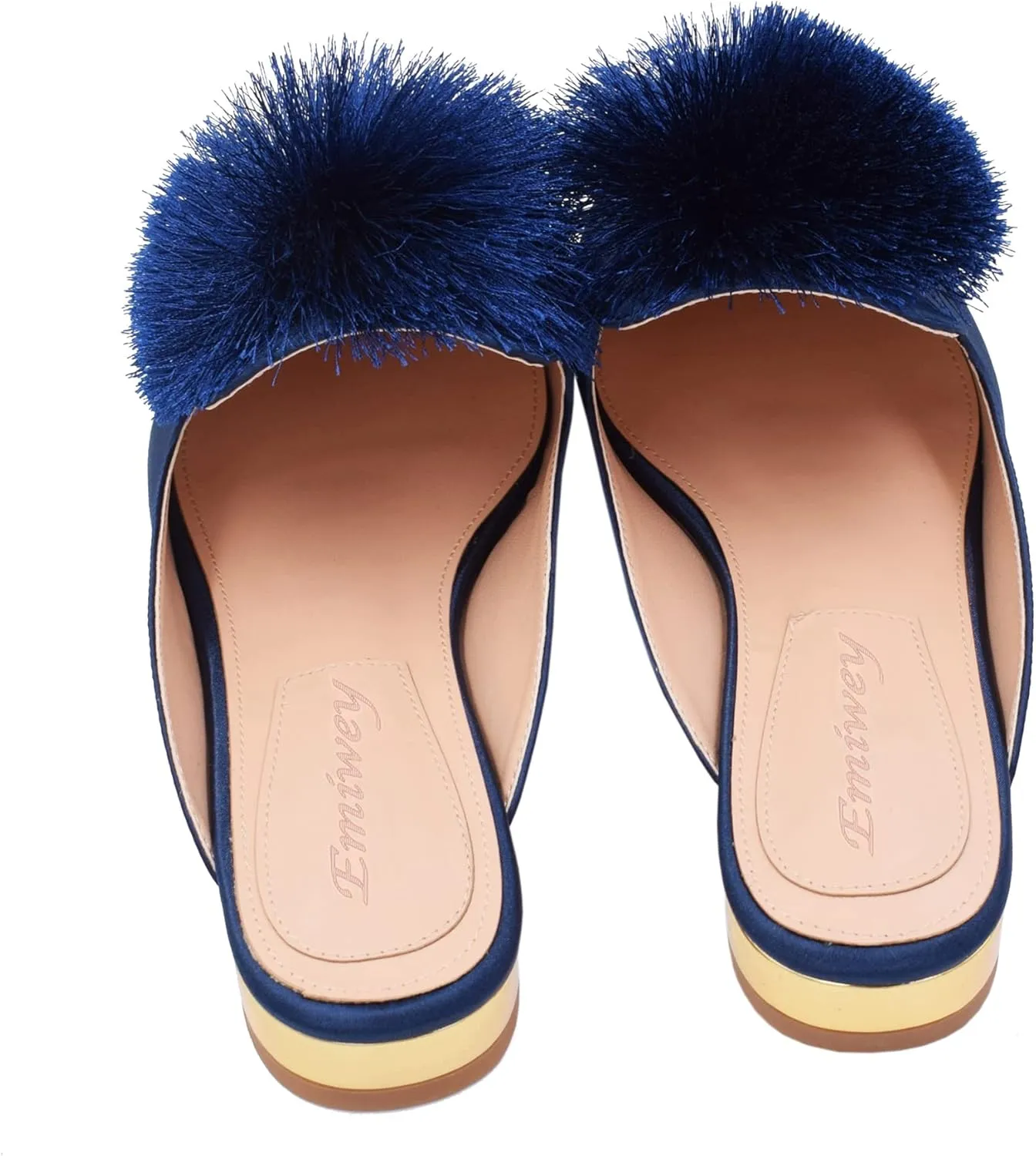 Women's Backless Comfort Slip On Loafers Flats Cute Pom Pom Mule Slippers Casual Shoes